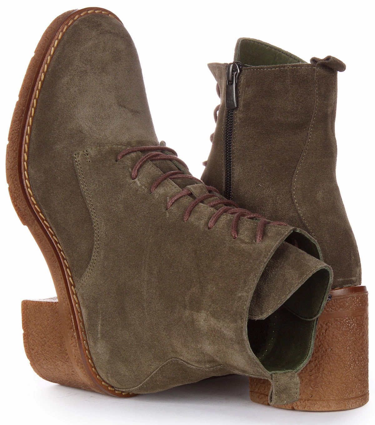 Justinreess England Eva In Olivegreen For Women Backpacking Laces