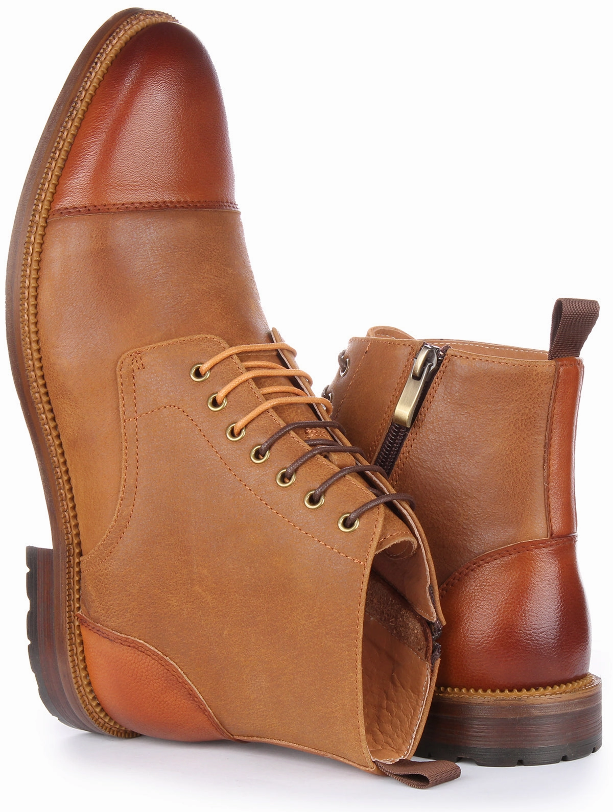 Justinreess England Gael Ankle Boots In Tan Extended Height