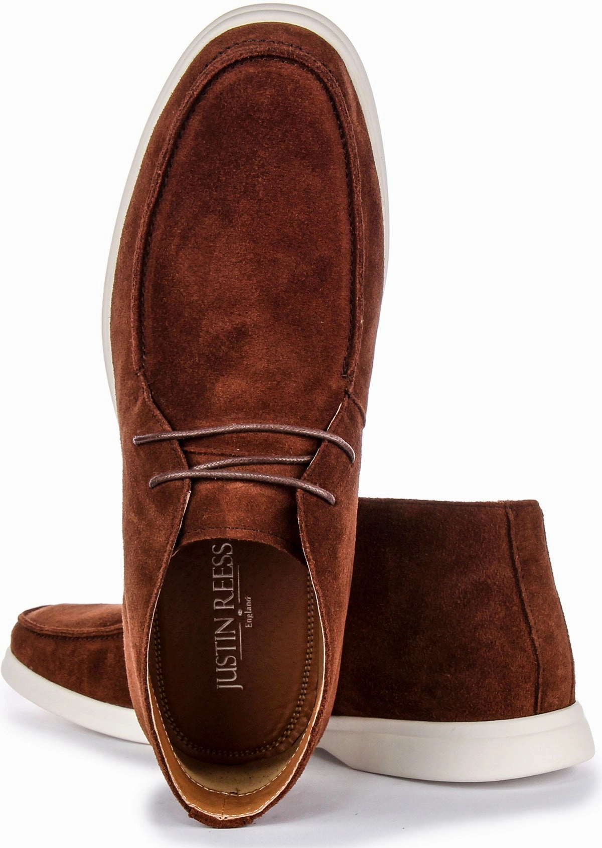 Justinreess England Grant In Brown Suede For Men Padded Fit