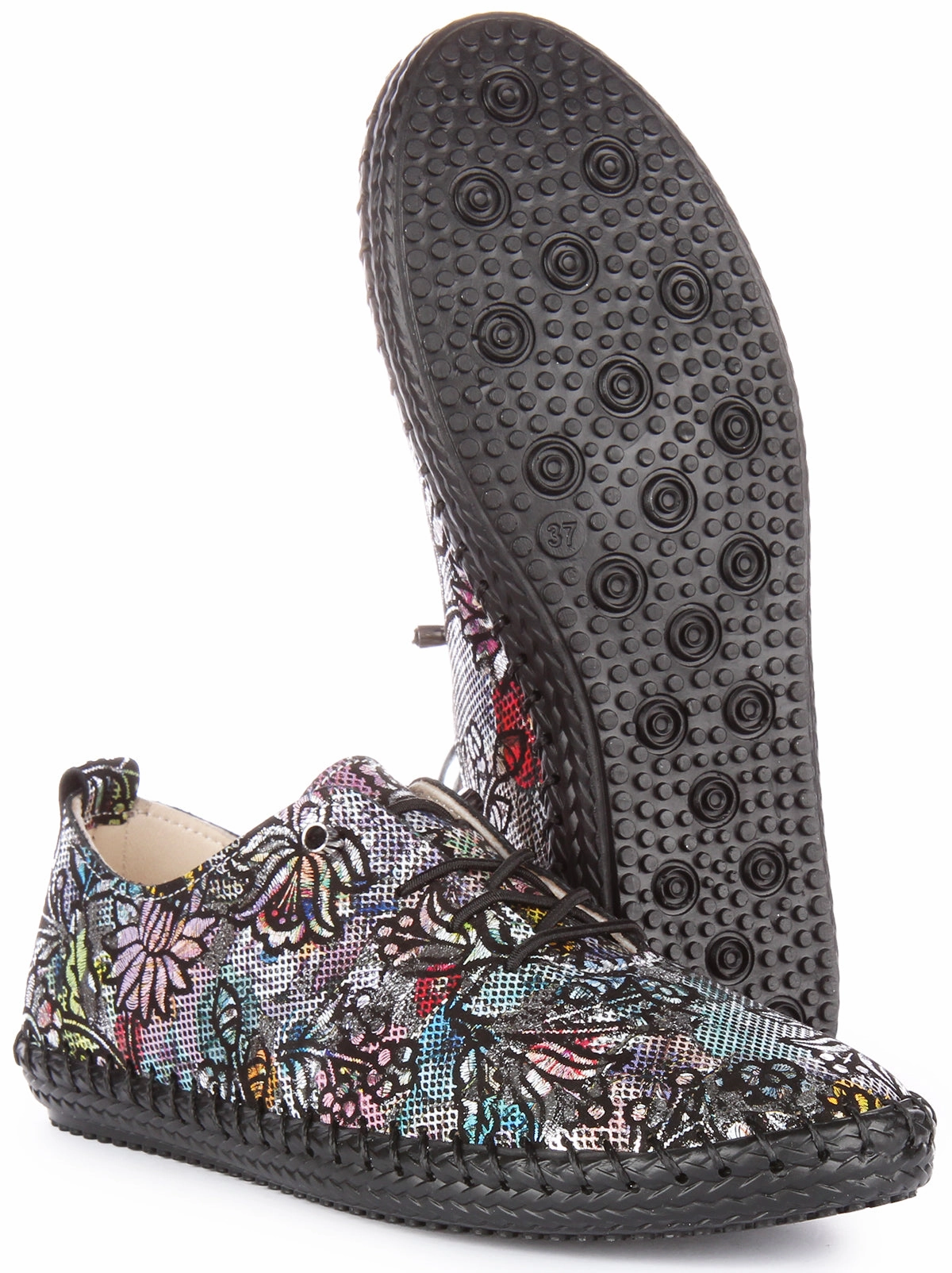 Justinreess England Lexi 2 In Black Silver For Women Pointy Toe