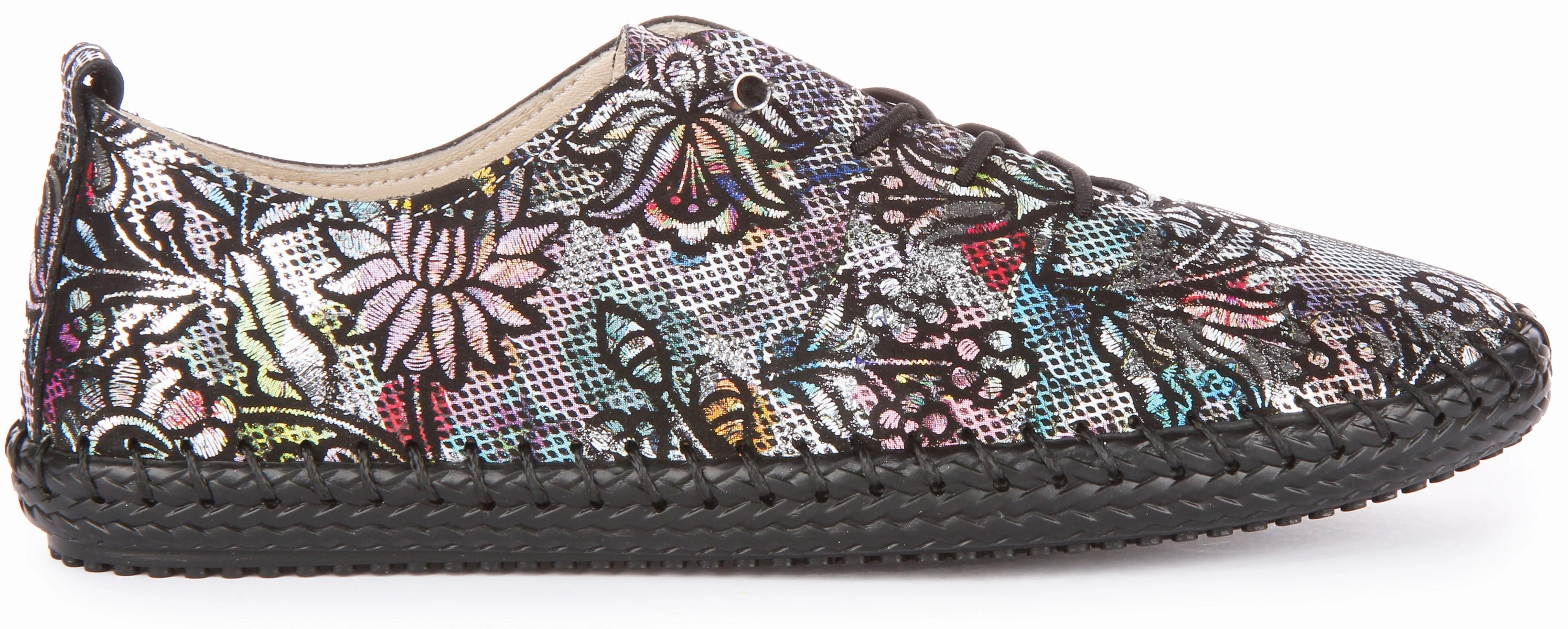 Justinreess England Lexi 2 In Black Silver For Women Pointy Toe