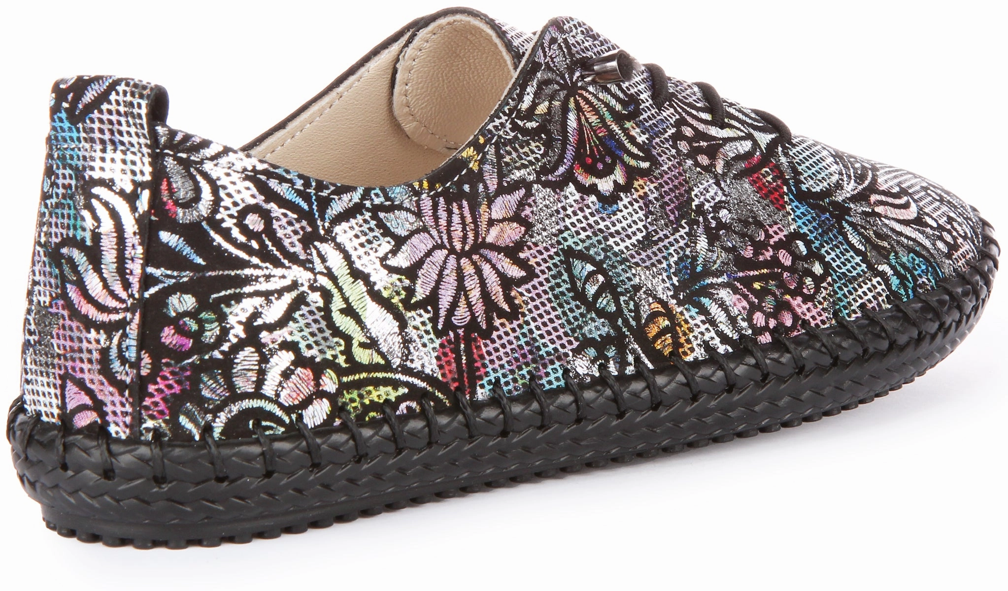 Justinreess England Lexi 2 In Black Silver For Women Pointy Toe