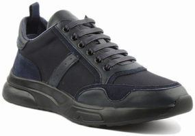 JUSTINREESS ENGLAND Miles In Navy For Men Impact zones correspond with anatomical foot structure Durability tested for repeated high-impact performance