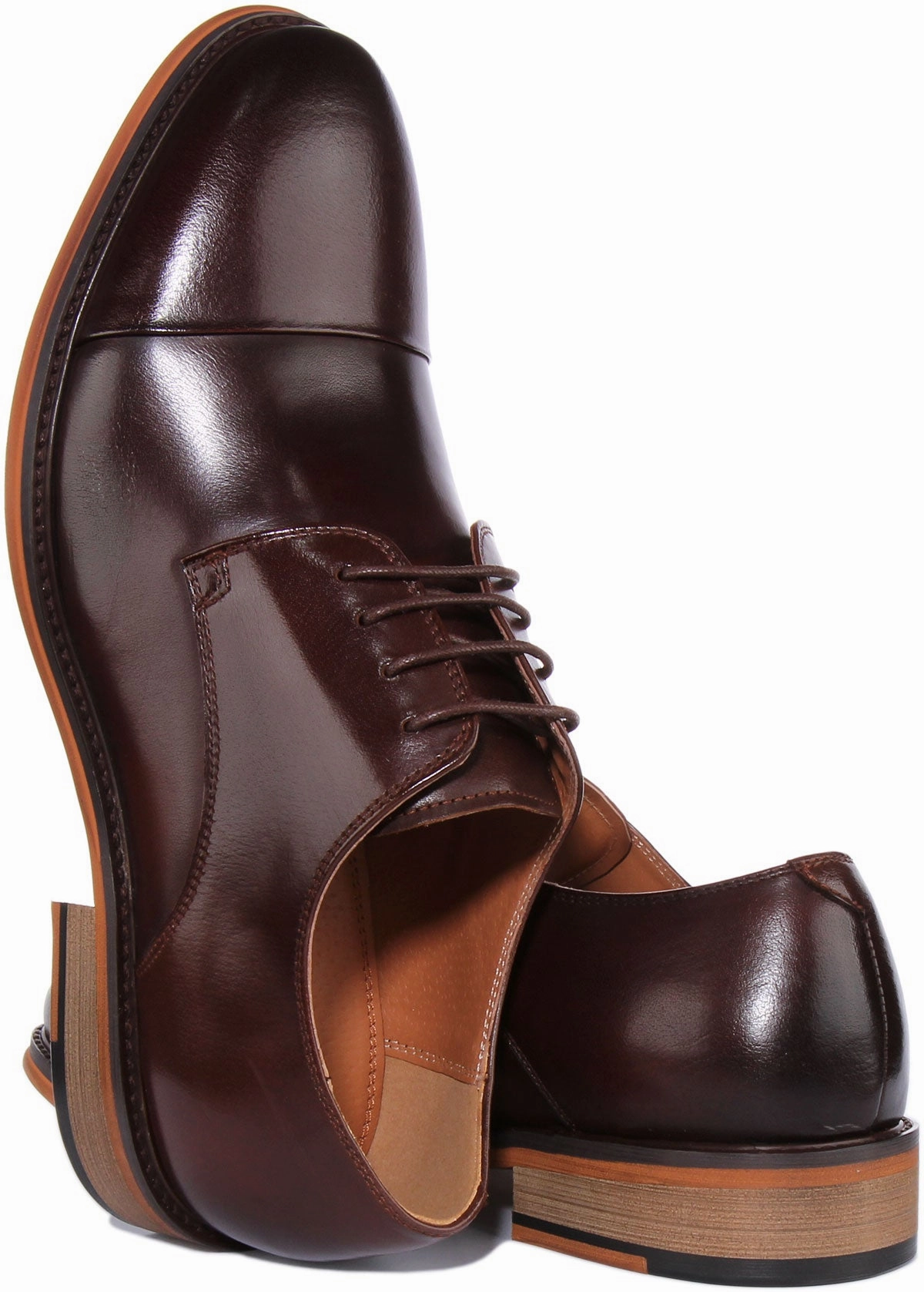 Justinreess England Rick In Dark Brown For Men Flexible Step Walk