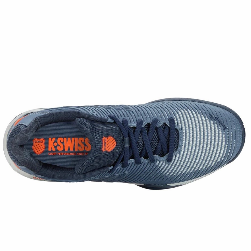 K Swiss Hypercourt Express 2 AC Mens Tennis Shoes - Winward Orion Blue / Scarlet Ibis Soft cushion