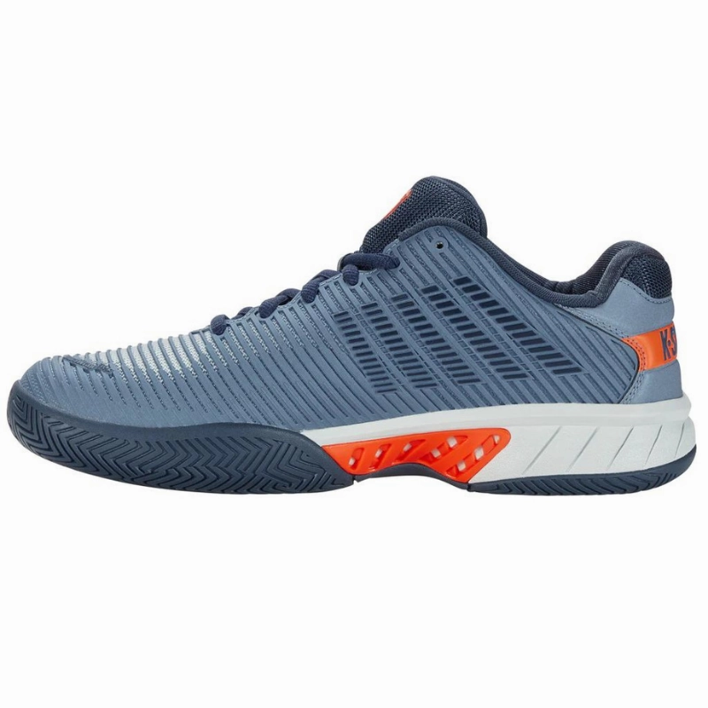 K Swiss Hypercourt Express 2 AC Mens Tennis Shoes - Winward Orion Blue / Scarlet Ibis Ventilated Insole