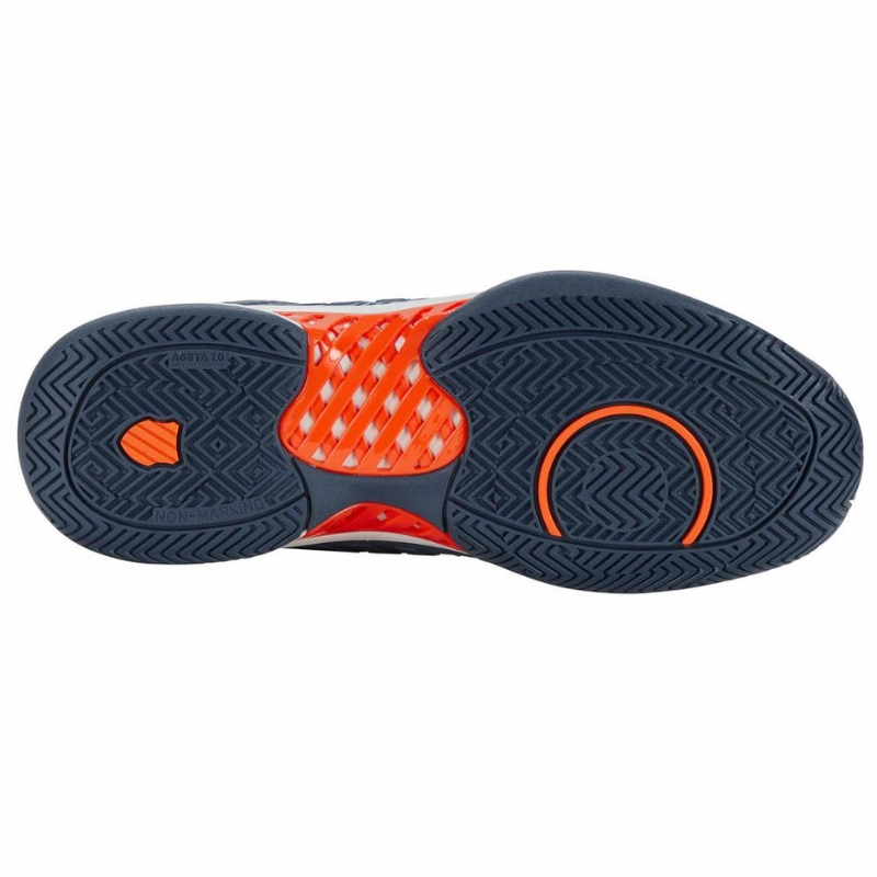 K Swiss Hypercourt Express 2 AC Mens Tennis Shoes - Winward Orion Blue / Scarlet Ibis Ventilated Insole