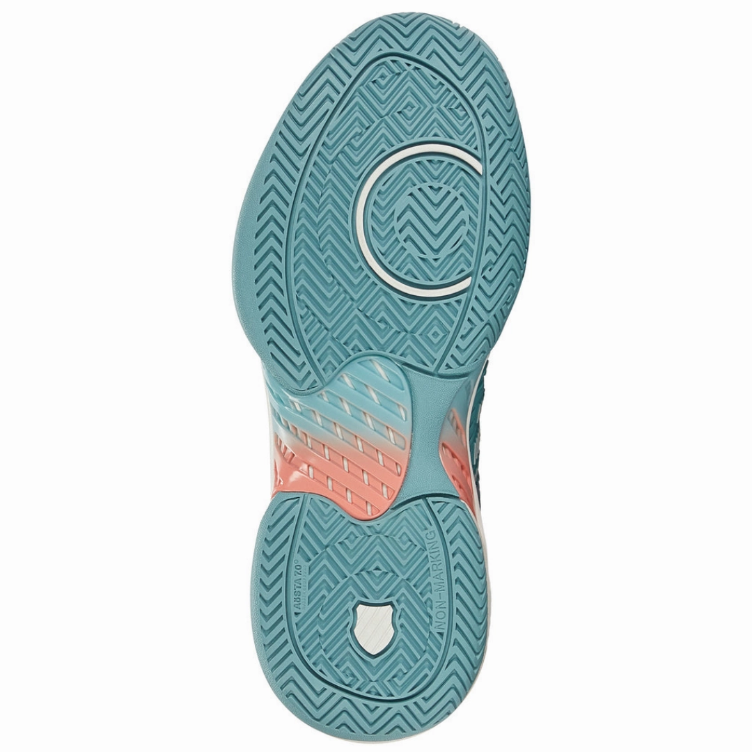 K Swiss Hypercourt Supreme Women Tennis Shoes - Nile Blue/Blanc De Blanc/Desert Flower Reinforced heel