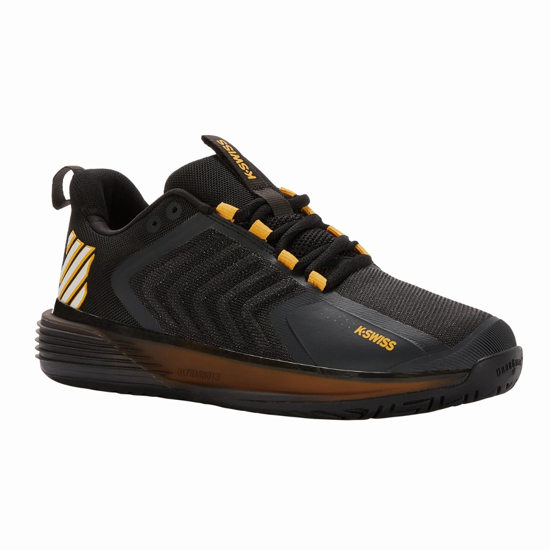 K Swiss Ultrashot 3 Men Tennis Shoes - Moonless Night/Amber Yellow Flexible Plate Feature Set
