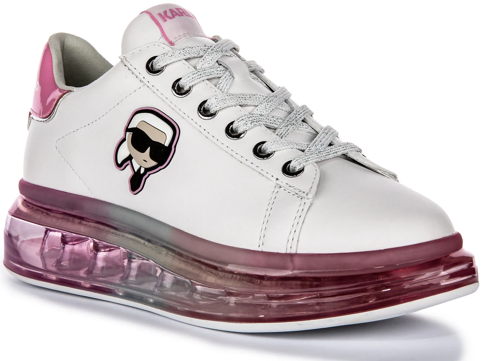 Performance Track Karl Lagerfeld Kapri Kushion In White Pink For Women