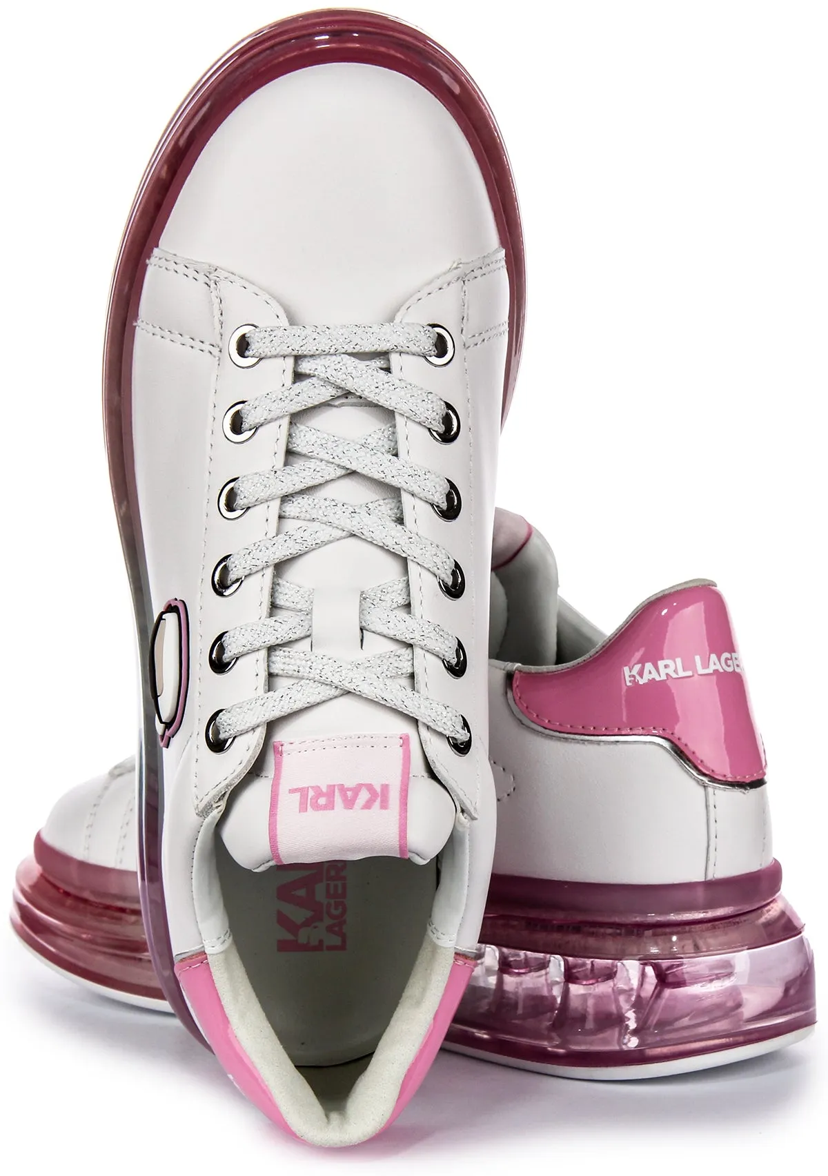 Karl Lagerfeld Kapri Kushion In White Pink For Women Performance Mode