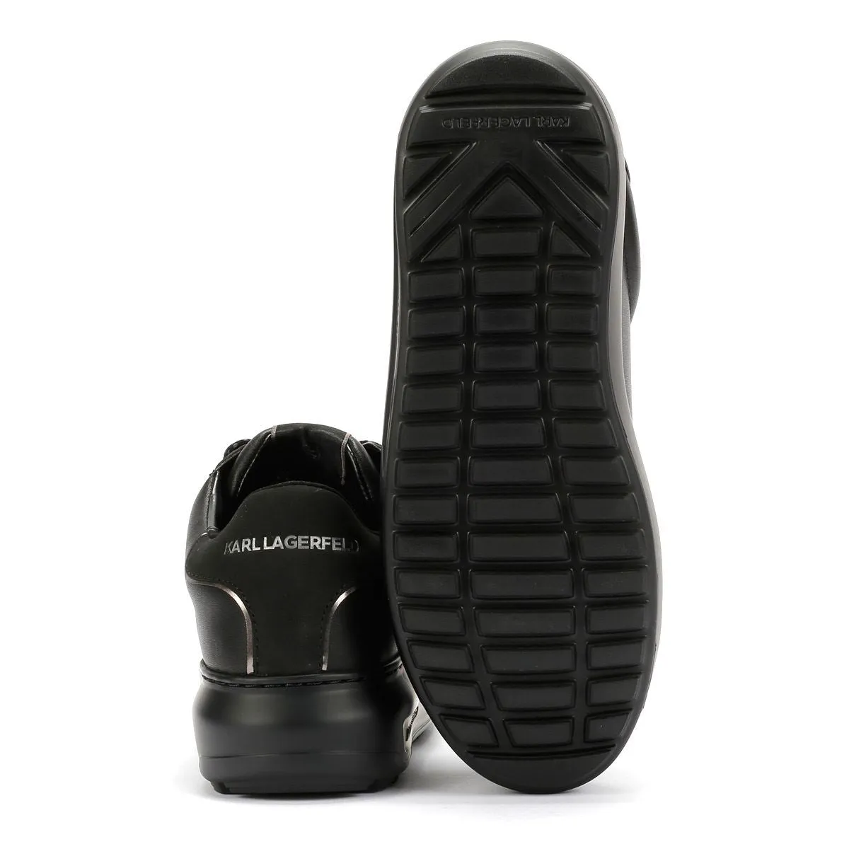 Karl Lagerfeld Kapri Lug Karl NFT Lo Lace Leather Women's Black Trainers Cloud Cushioning