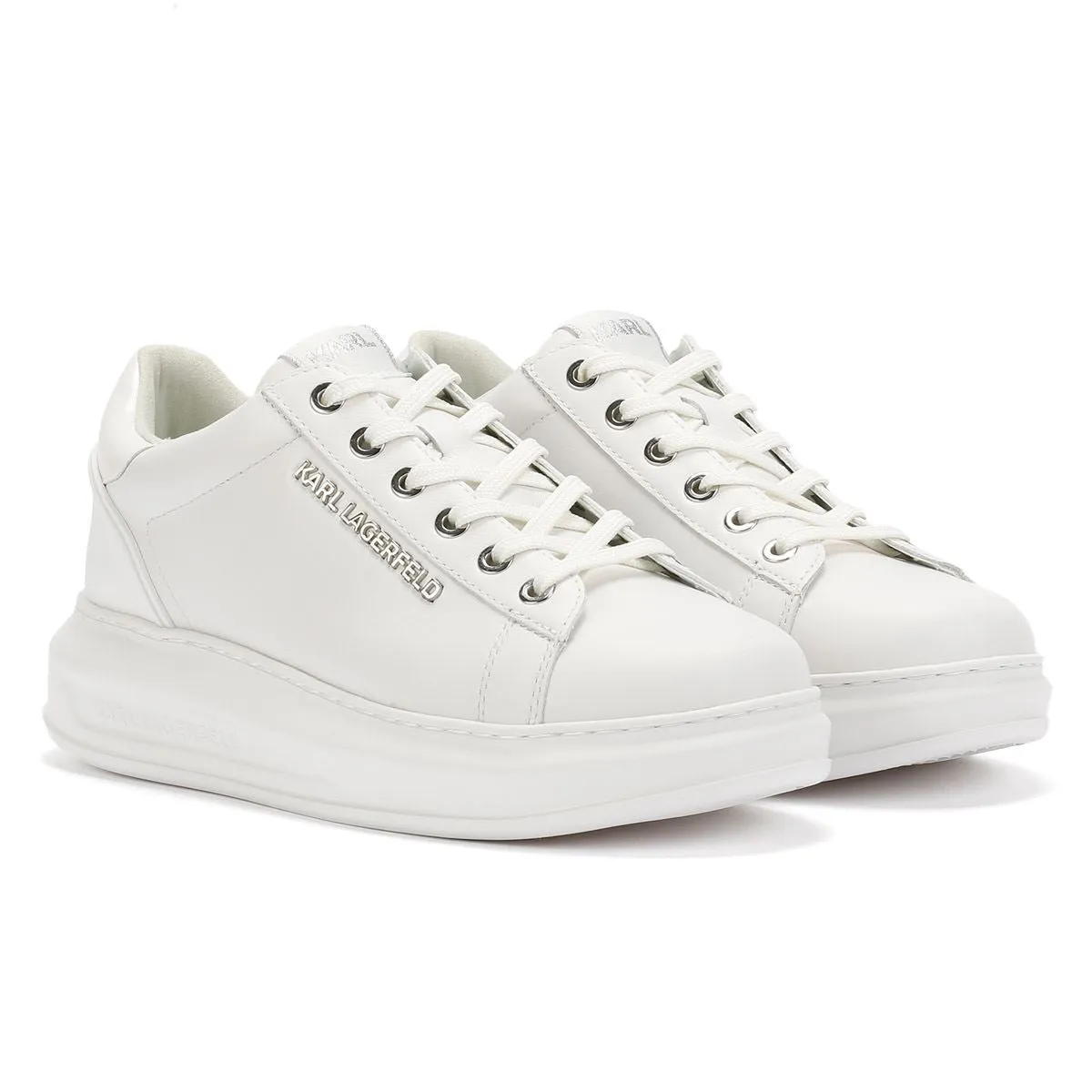 Power Walk Foot Hugging Karl Lagerfeld Kapri NFT Kounter Leather Women's White Trainers