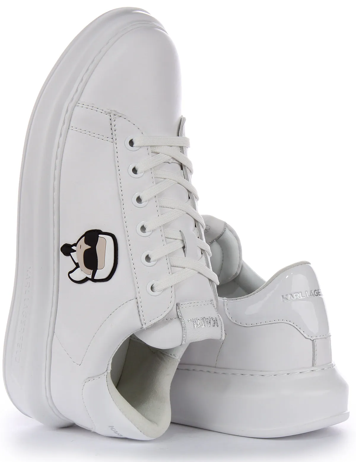 Karl Lagerfeld Kapri NFT Lo In White Leather For Men Layered cushioning