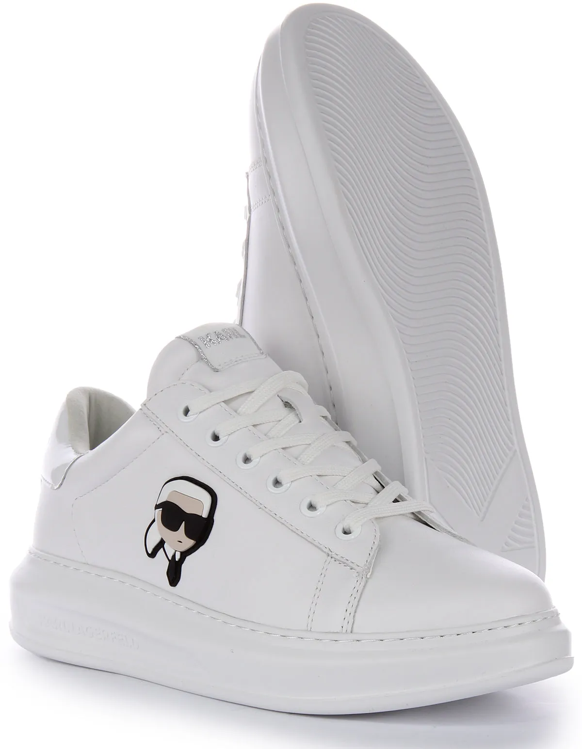 Karl Lagerfeld Kapri NFT Lo In White Leather For Men Layered cushioning