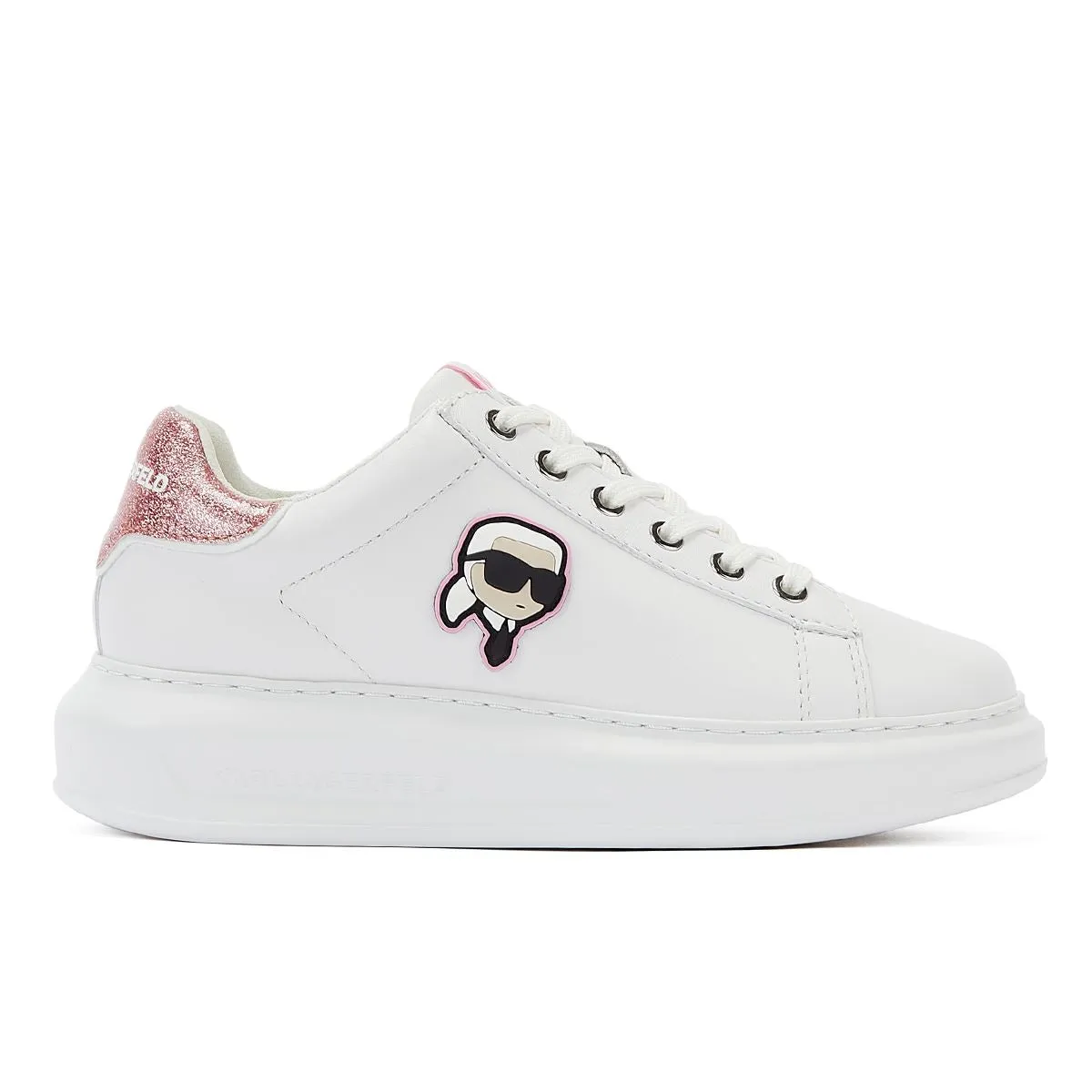 Karl Lagerfeld Kapri NFT LO Lace Women's White/Pink Trainers Foam Support