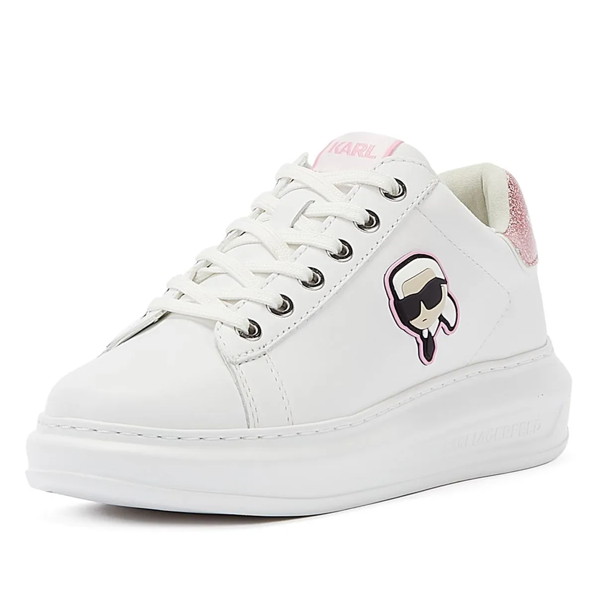 Karl Lagerfeld Kapri NFT LO Lace Women's White/Pink Trainers Foam Support