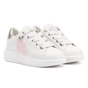 Karl Lagerfeld Kapri NFT Plexi Pendant Leather Women's White/Lilac Trainers Advanced Grip Comfort System