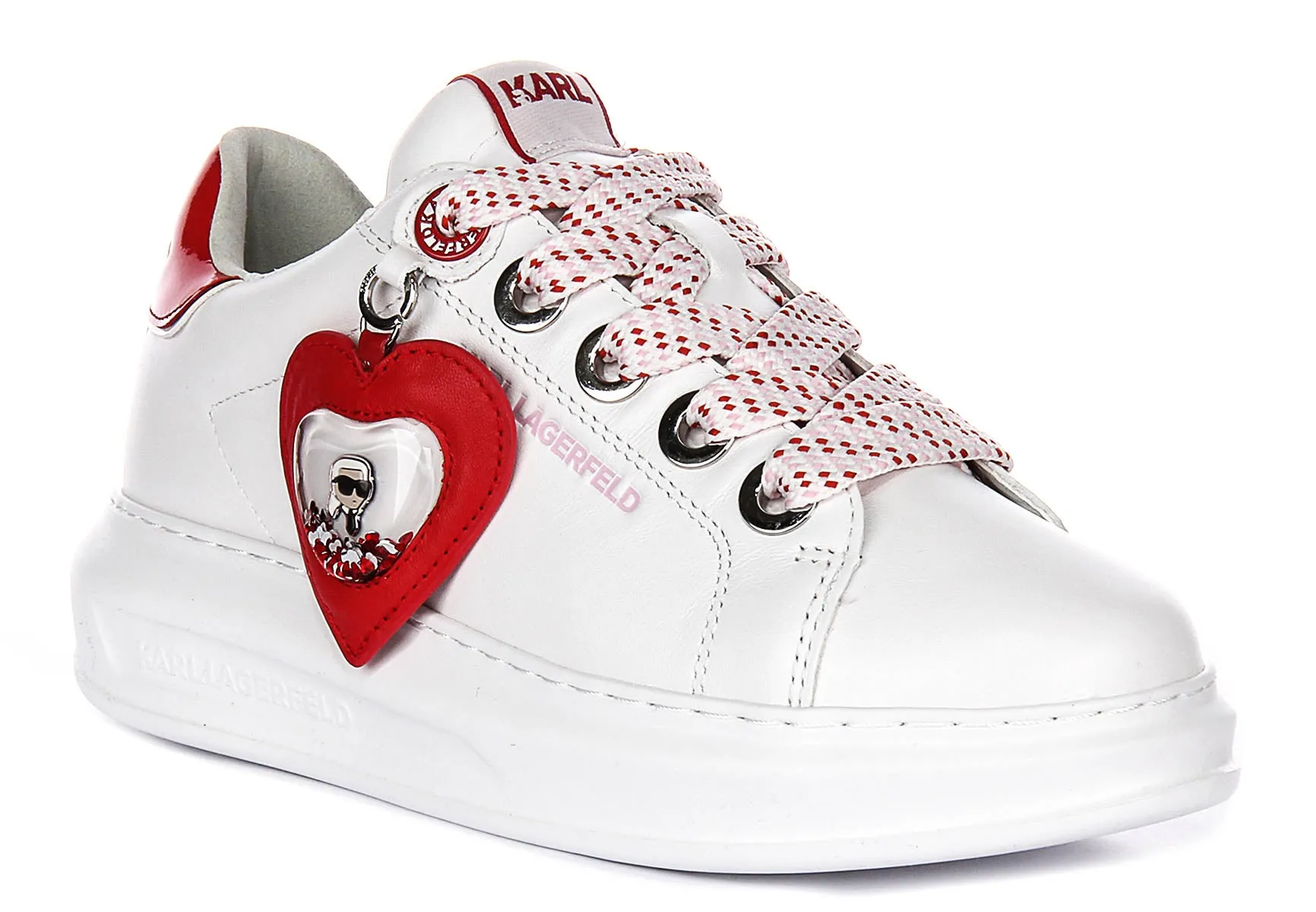 Midfoot structure offers consistent responsiveness Karl Lagerfeld Kapri Valentine In White Red For Women