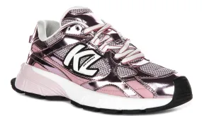 Upper mesh resists tearing under frequent wear Karl Lagerfeld Orion Sidetrim In Pink For Women