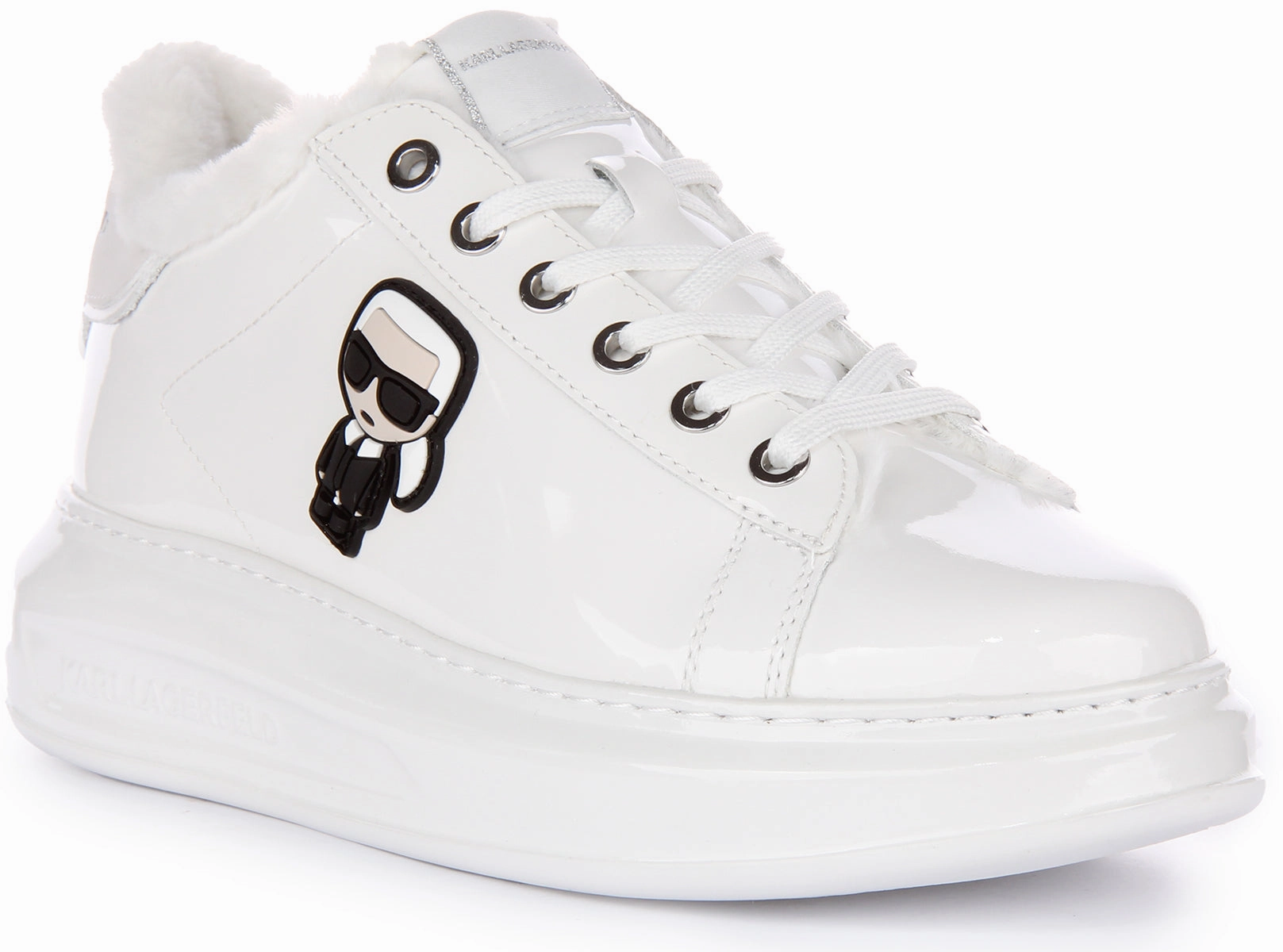 Training Goal Karl Lagerfeld Kapri Ikon In White Patent For Women
