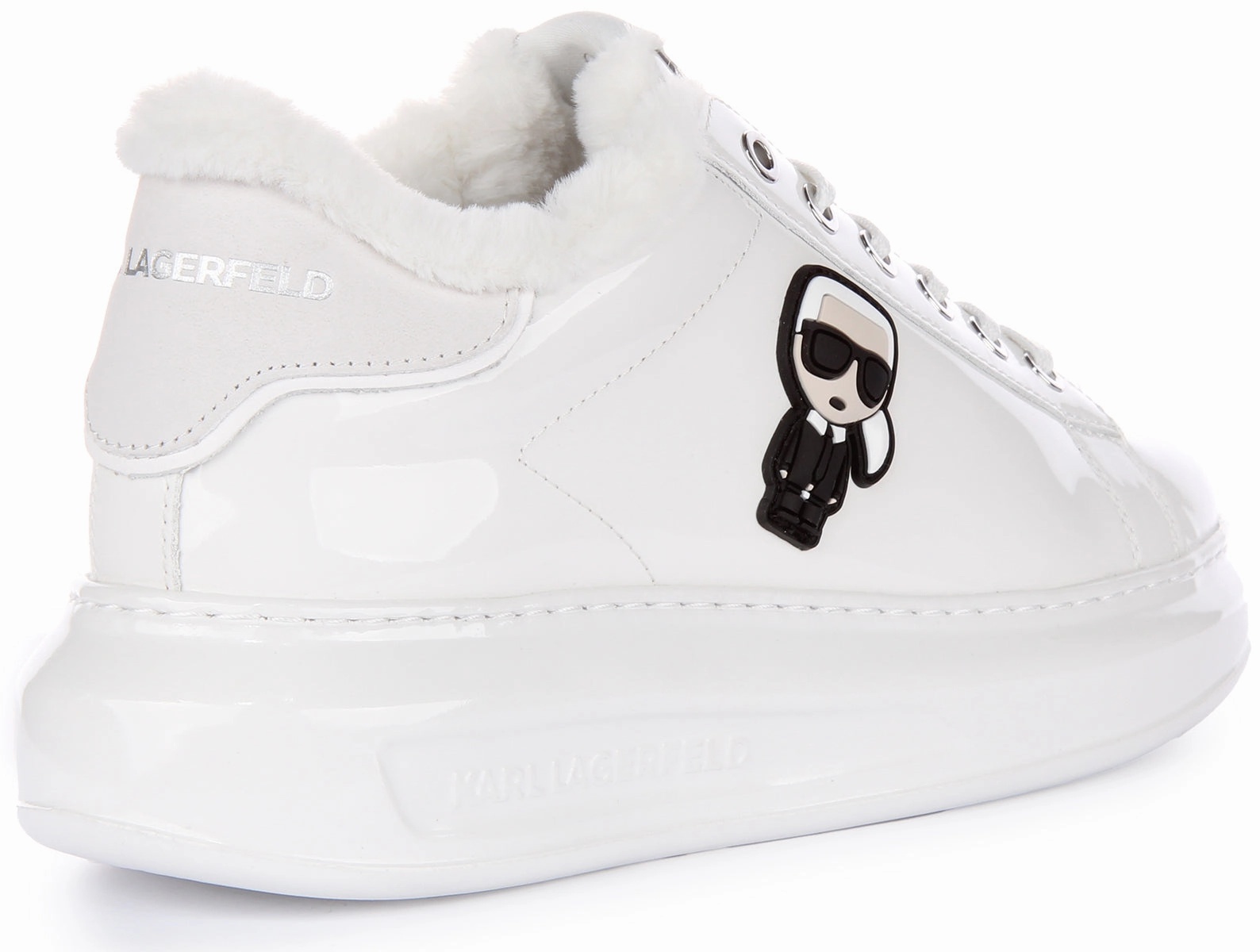 Karl Lagerfeld Kapri Ikon In White Patent For Women Travel Walk-Step