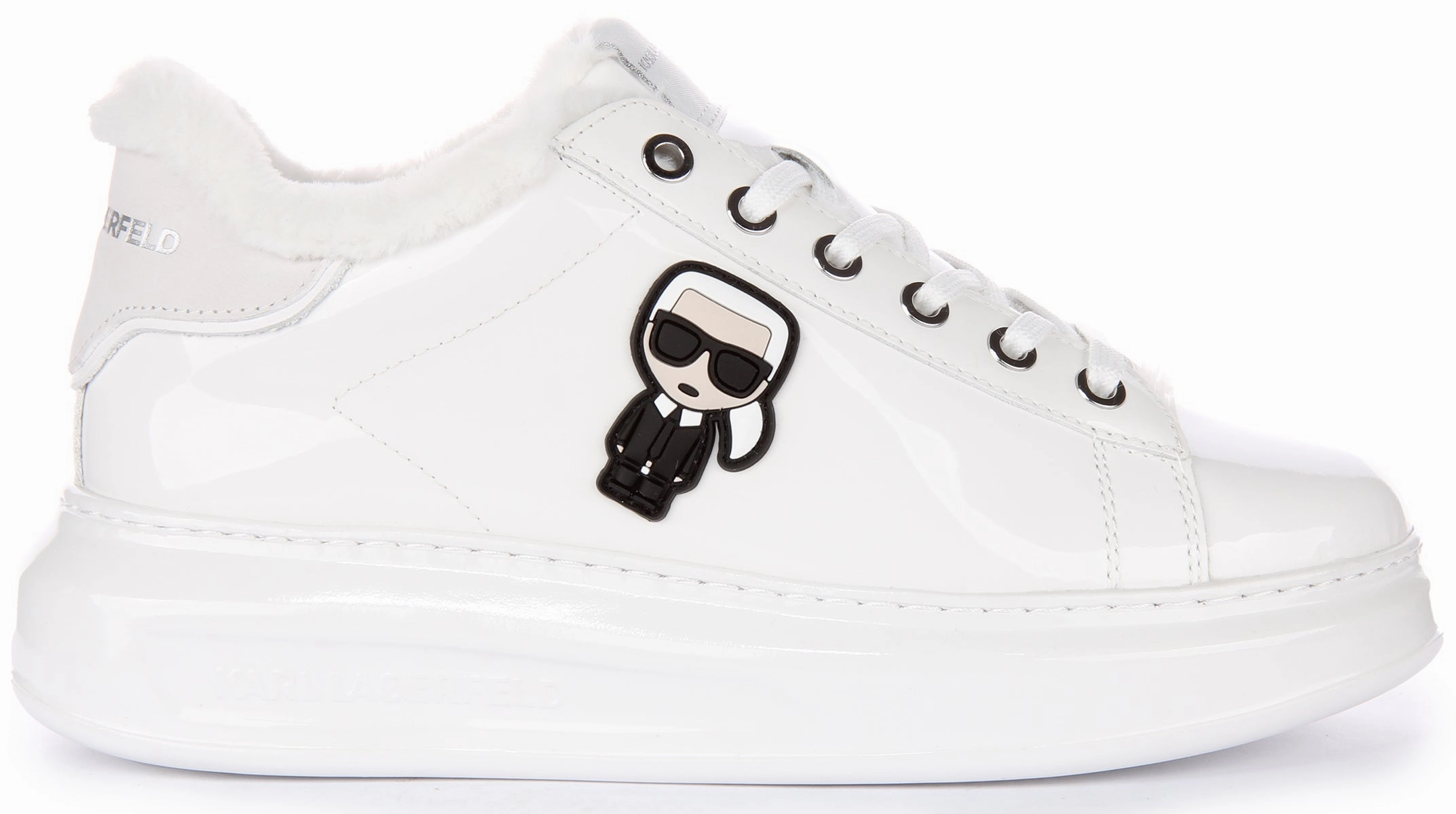 Karl Lagerfeld Kapri Ikon In White Patent For Women Travel Walk-Step