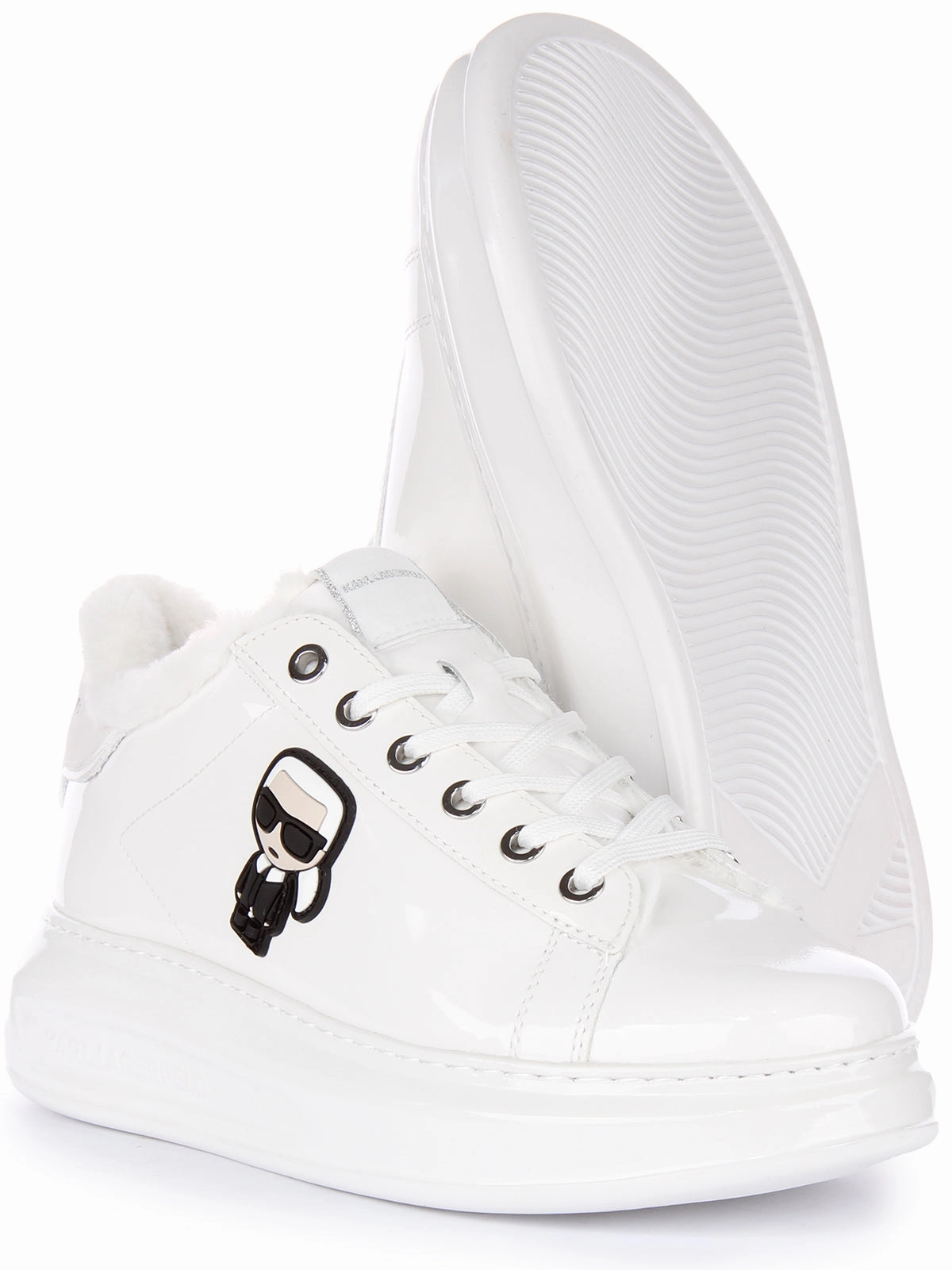 Karl Lagerfeld Kapri Ikon In White Patent For Women Travel Walk-Step