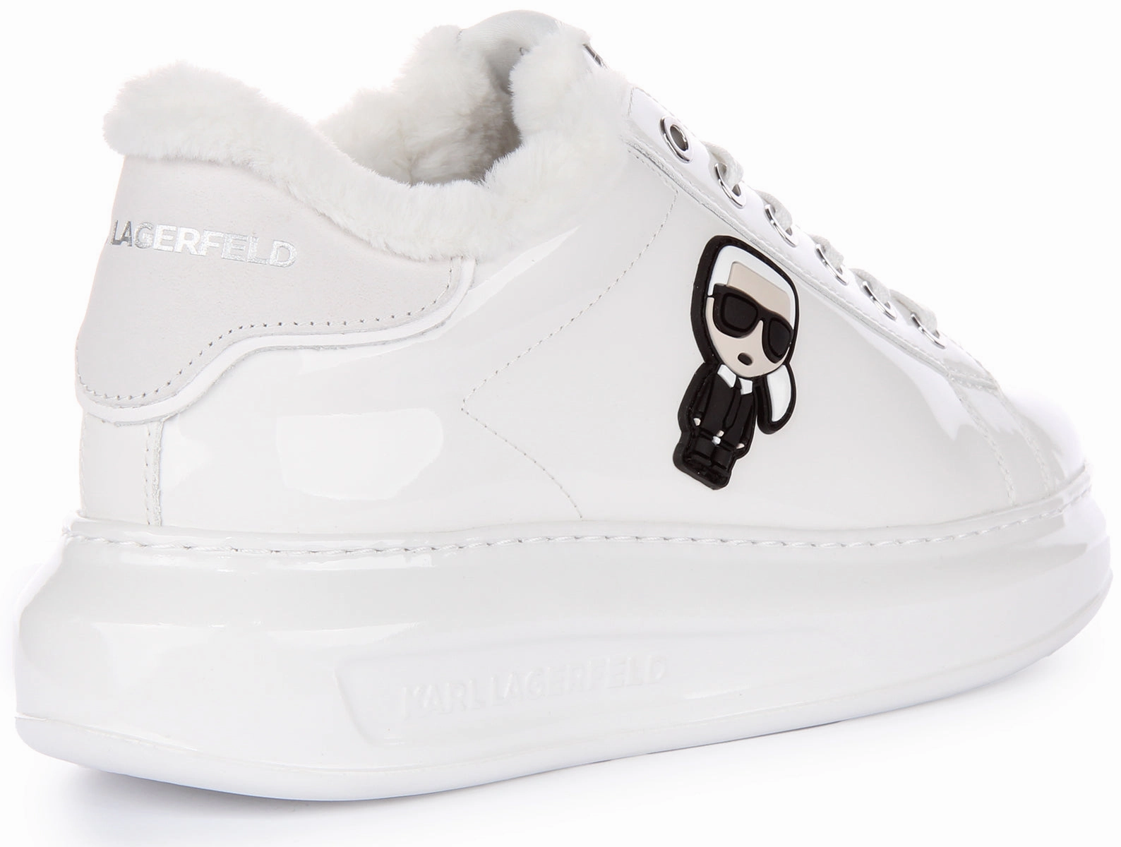 Karl Lagerfeld Kapri Ikon In White Patent For Women Travel Walk-Step