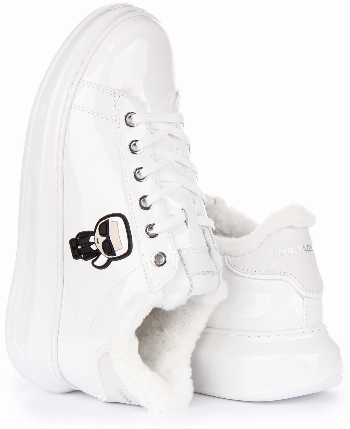 Karl Lagerfeld Kapri Ikon In White Patent For Women Travel Walk-Step