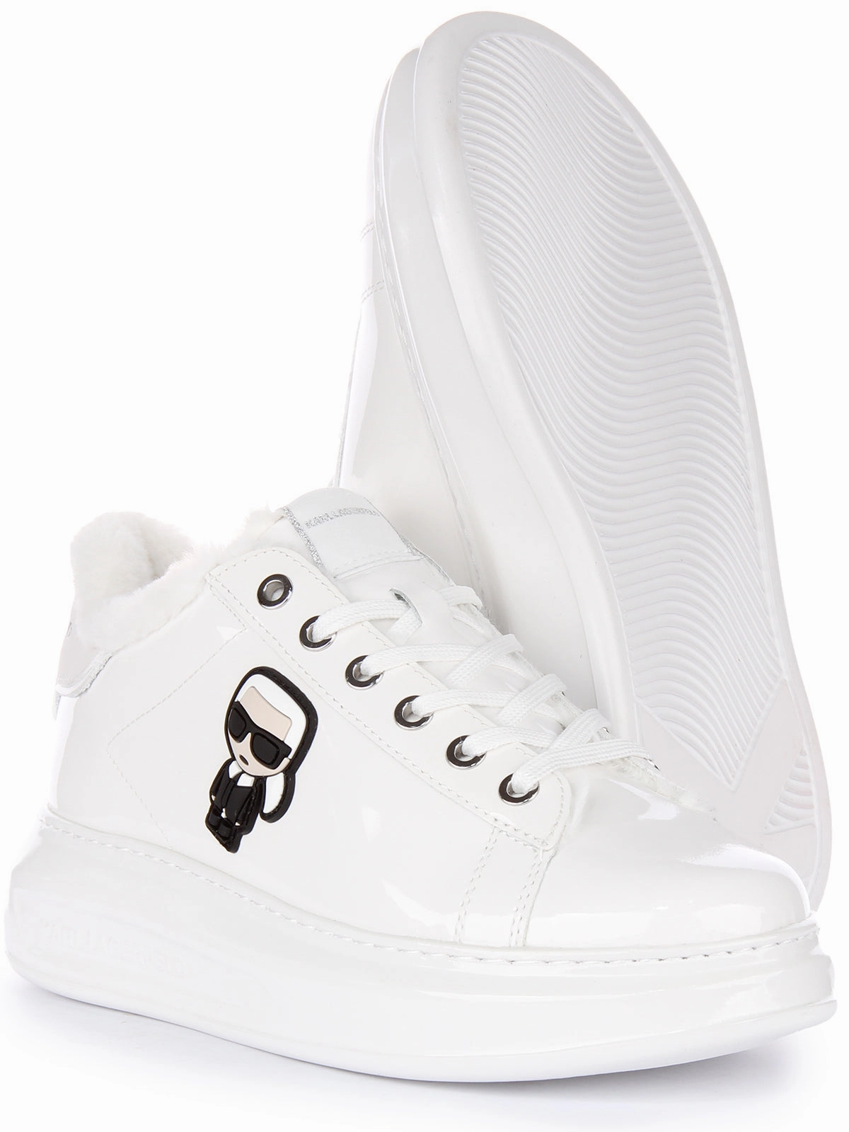 Karl Lagerfeld Kapri Ikon In White Patent For Women Travel Walk-Step