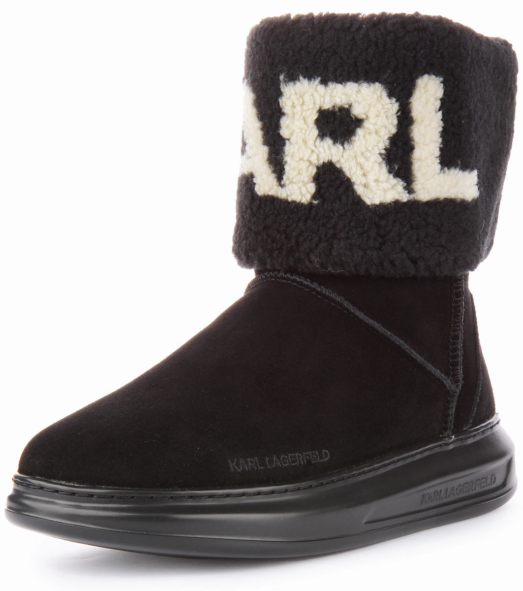 Karl Lagerfeld Kapri Kosi In Black Suede For Women Speed Motion