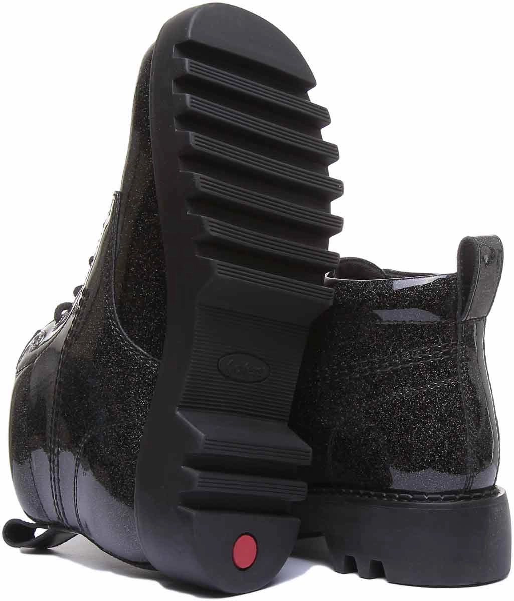 Kickers Kizziie Hi Platform In Black Glitter Patent in UK Size 3 - 8 Trail Explorer