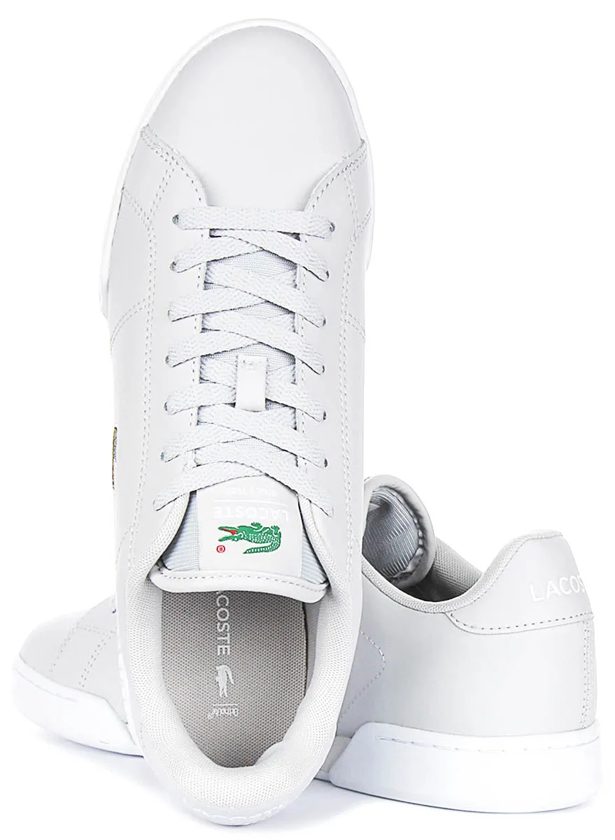 Lacoste Carnaby Cupsole In Light Grey For Men Mesh Lining