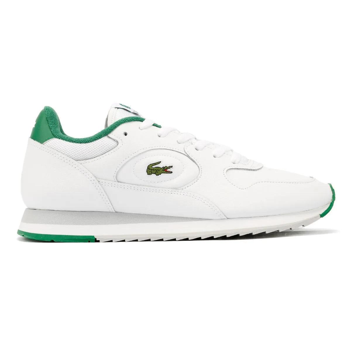 Lacoste Linetrack Leather Men's White/Green Trainers Grip Traction