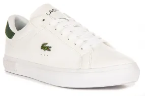 Lacoste Powercourt In White Green For Men Ergonomic shaping guides efficient movement patterns