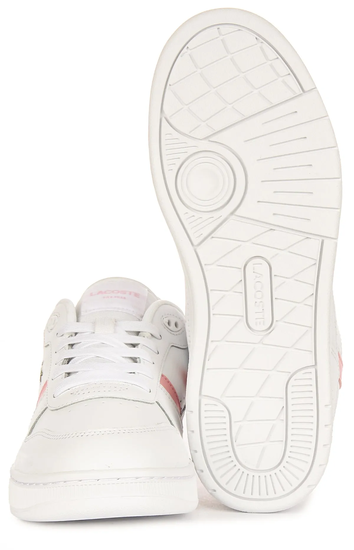 Lacoste T Clip Set In White Pink For Women Slim Profile