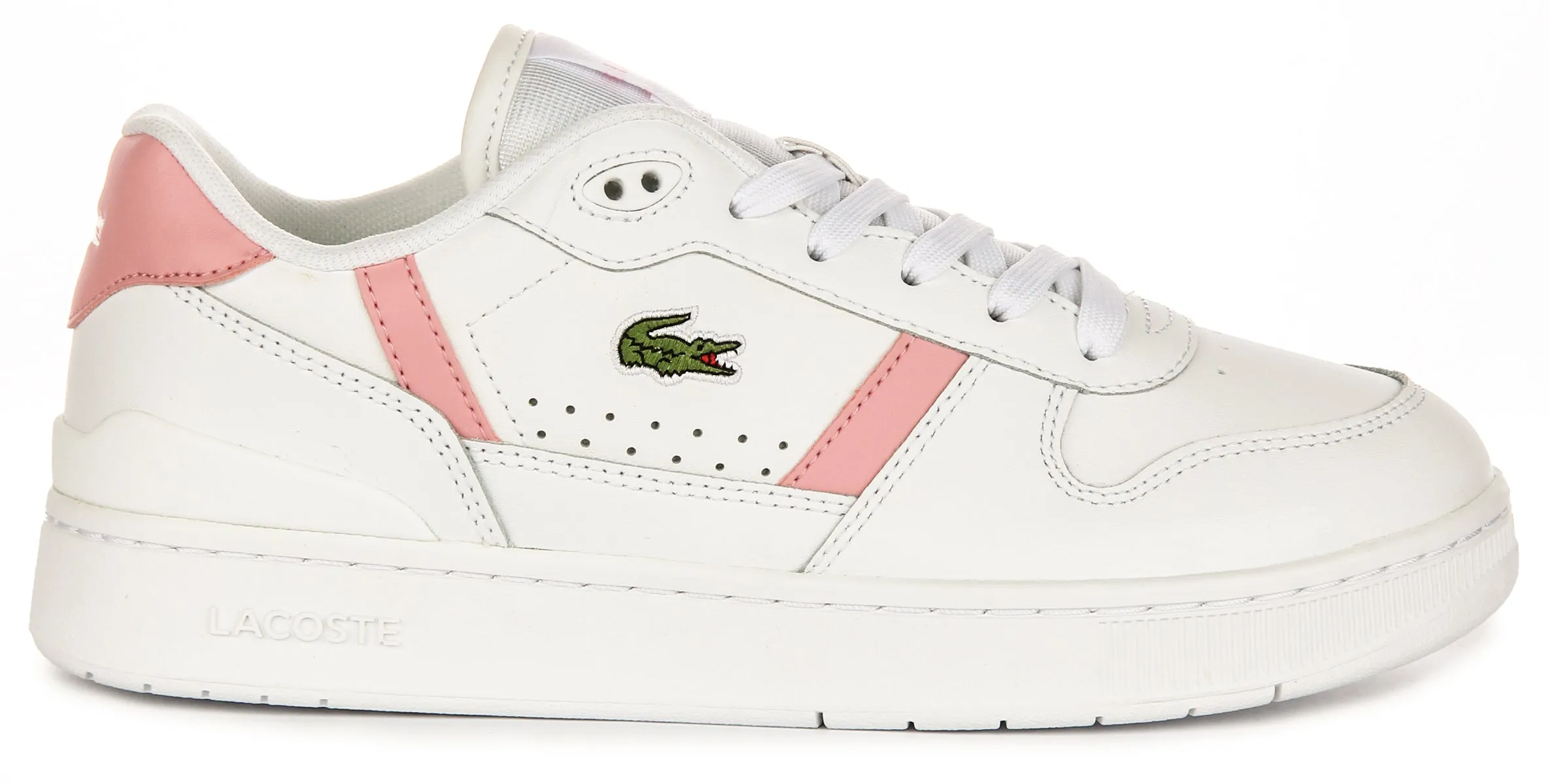 Lacoste T Clip Set In White Pink For Women Slim Profile