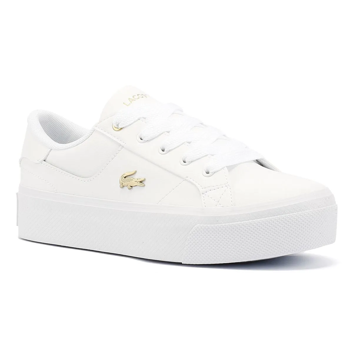 Lacoste Ziane Platform Leather Women's White Trainers Streamlined