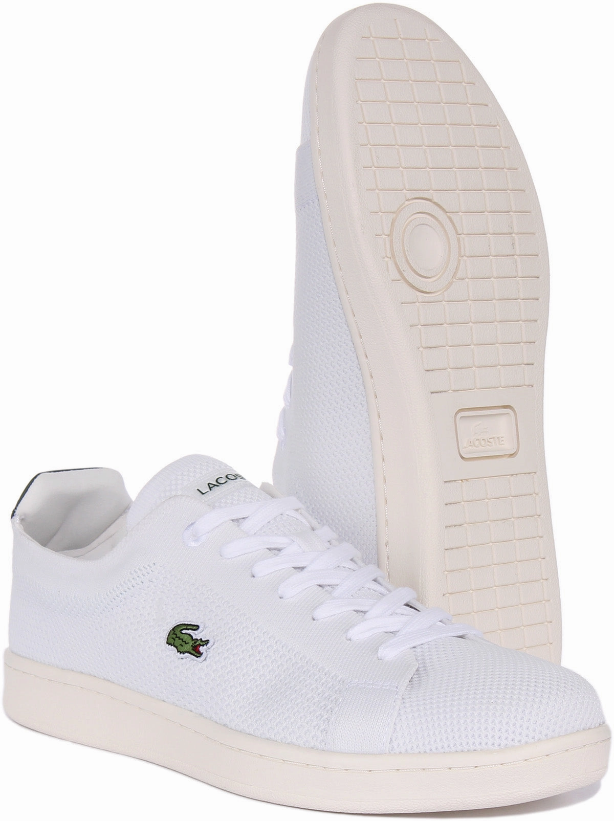 Lacoste Carnaby Piquee In White Green For Men Impact protection