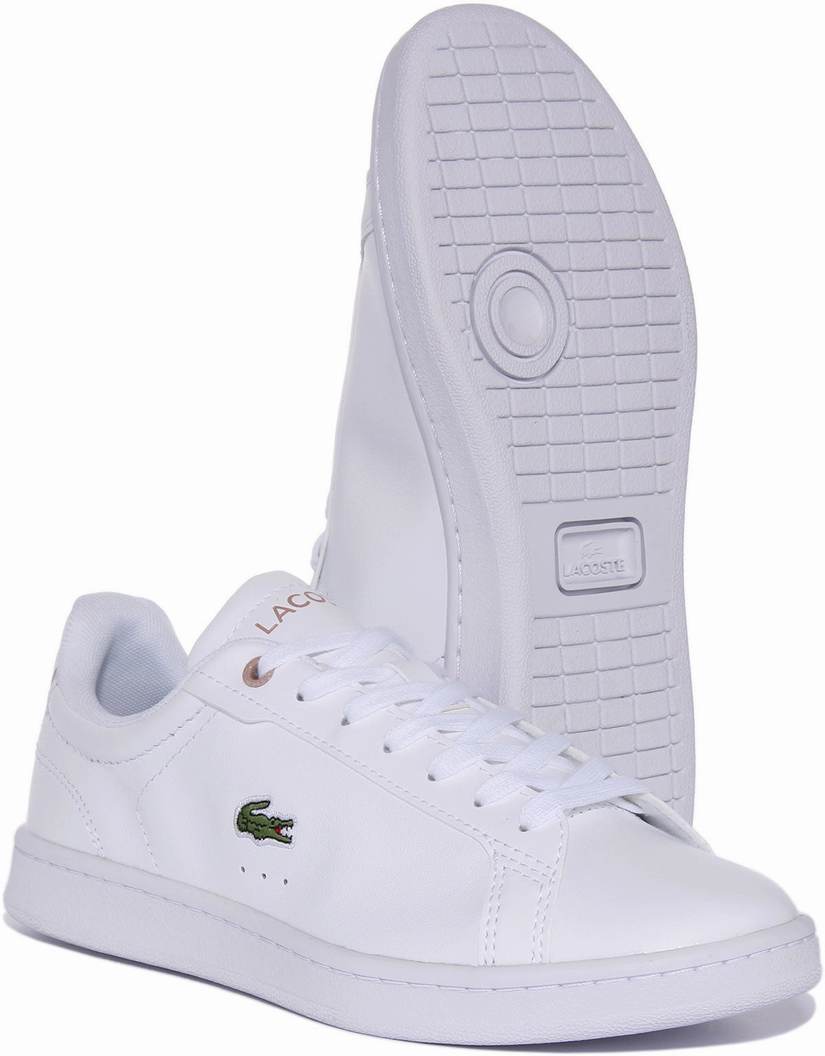 Lacoste Carnaby Pro In White Pink For Women Strong Hold