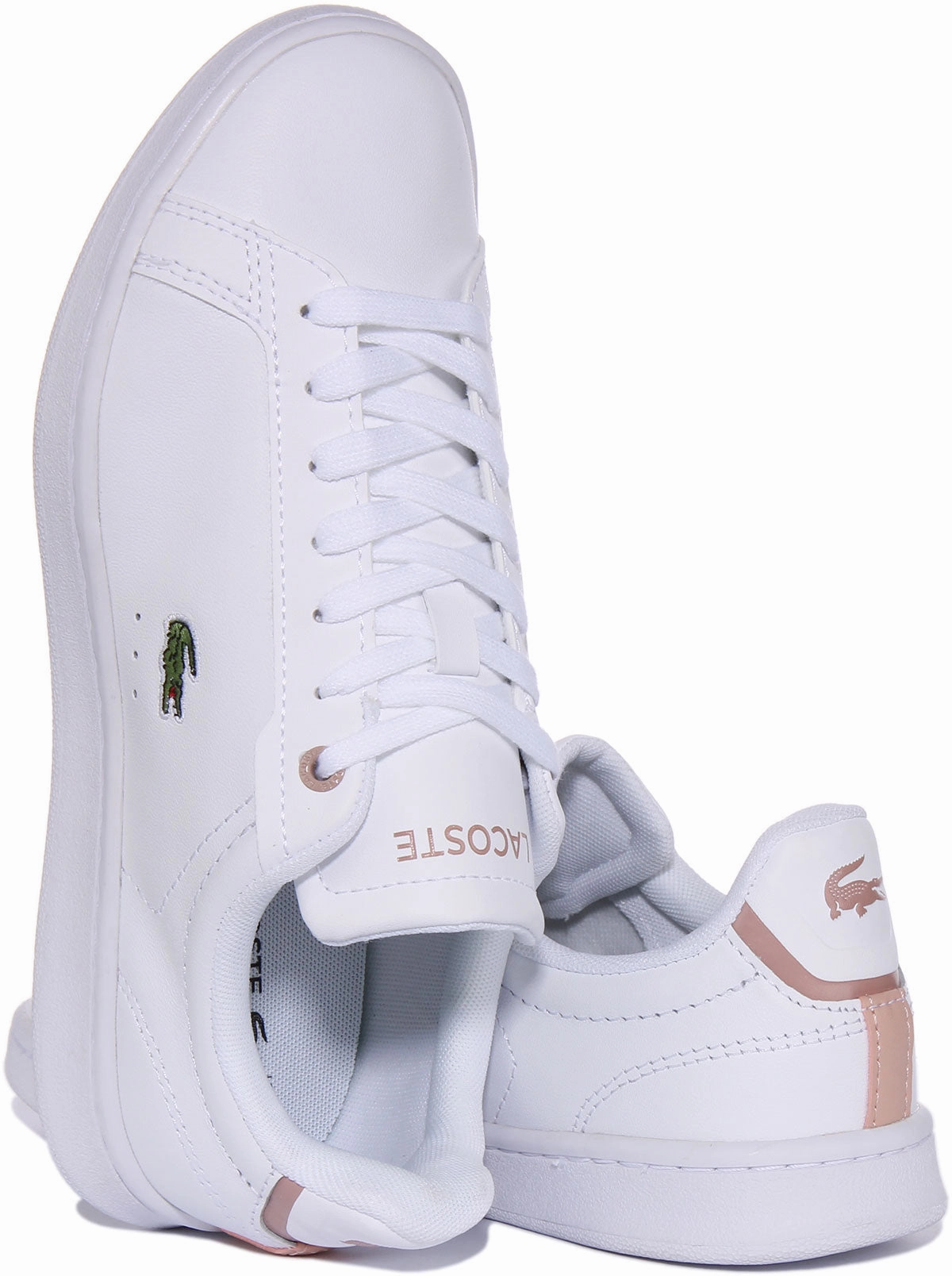 Lacoste Carnaby Pro In White Pink For Women Strong Hold