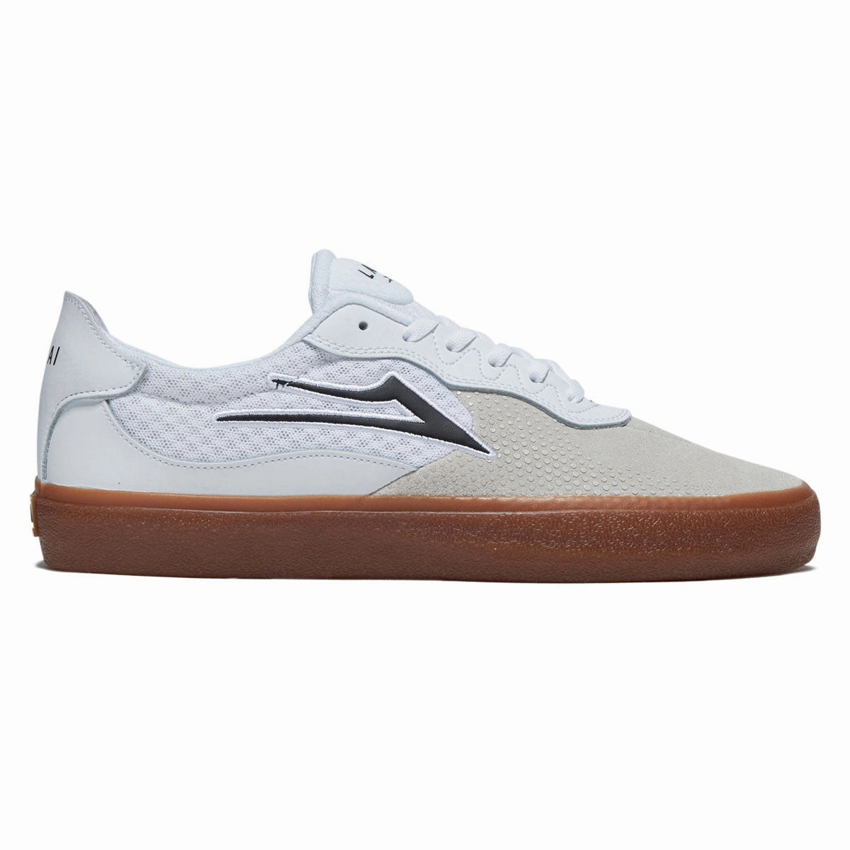 Skater Gear Lakai Essex Shoes - White/Gum Leather