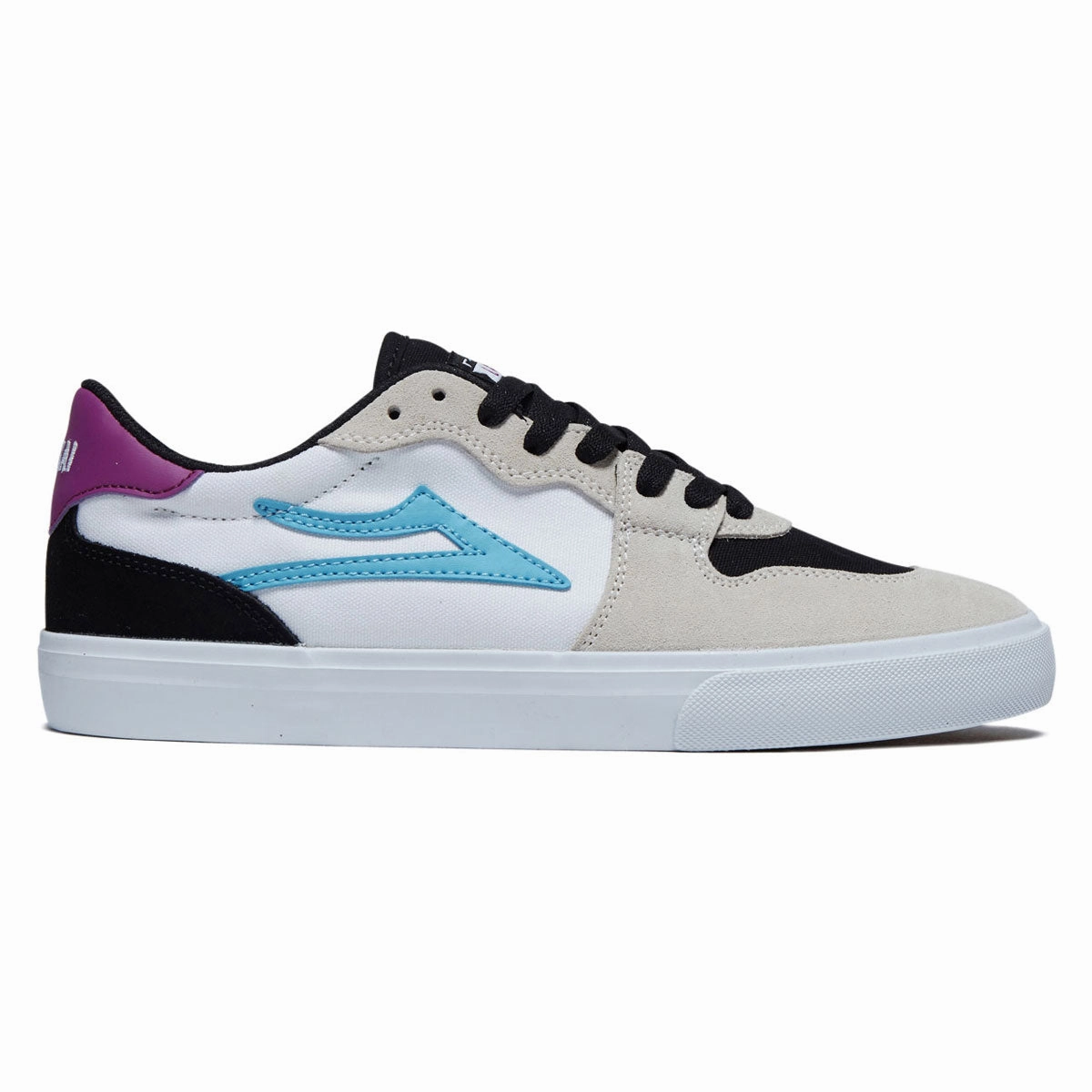 Lakai York Shoes - White/Black Suede Flexible Style Sleek Profile