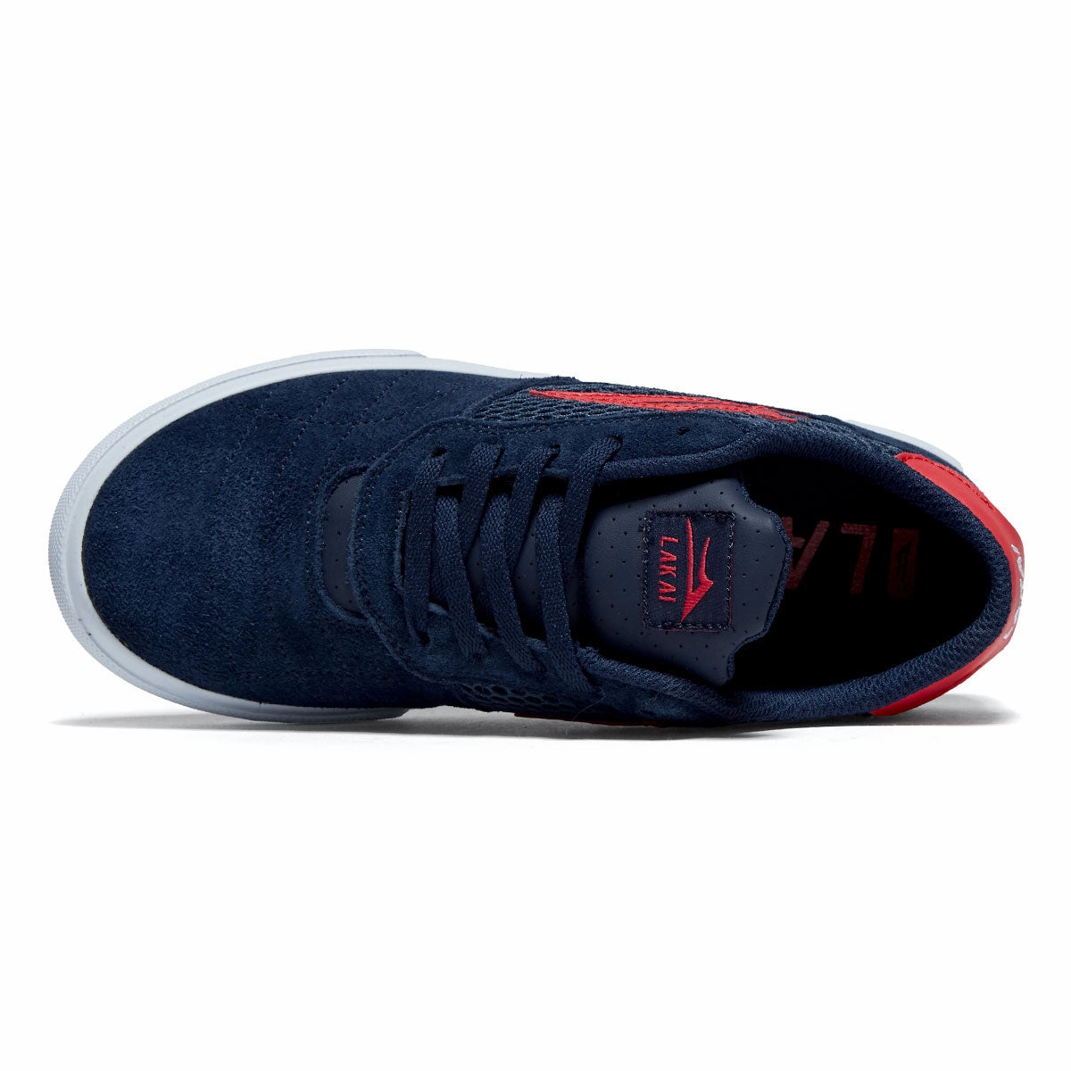 Lakai Youth Cambridge Shoes - Navy/Red Suede Casual Comfort
