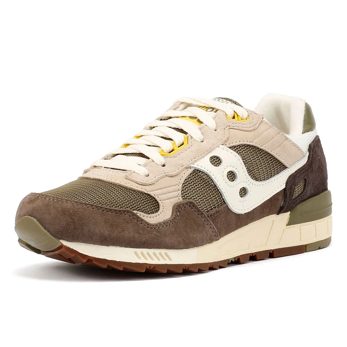 Lasting Build Saucony Shadow 5000 Green/Off White Trainers