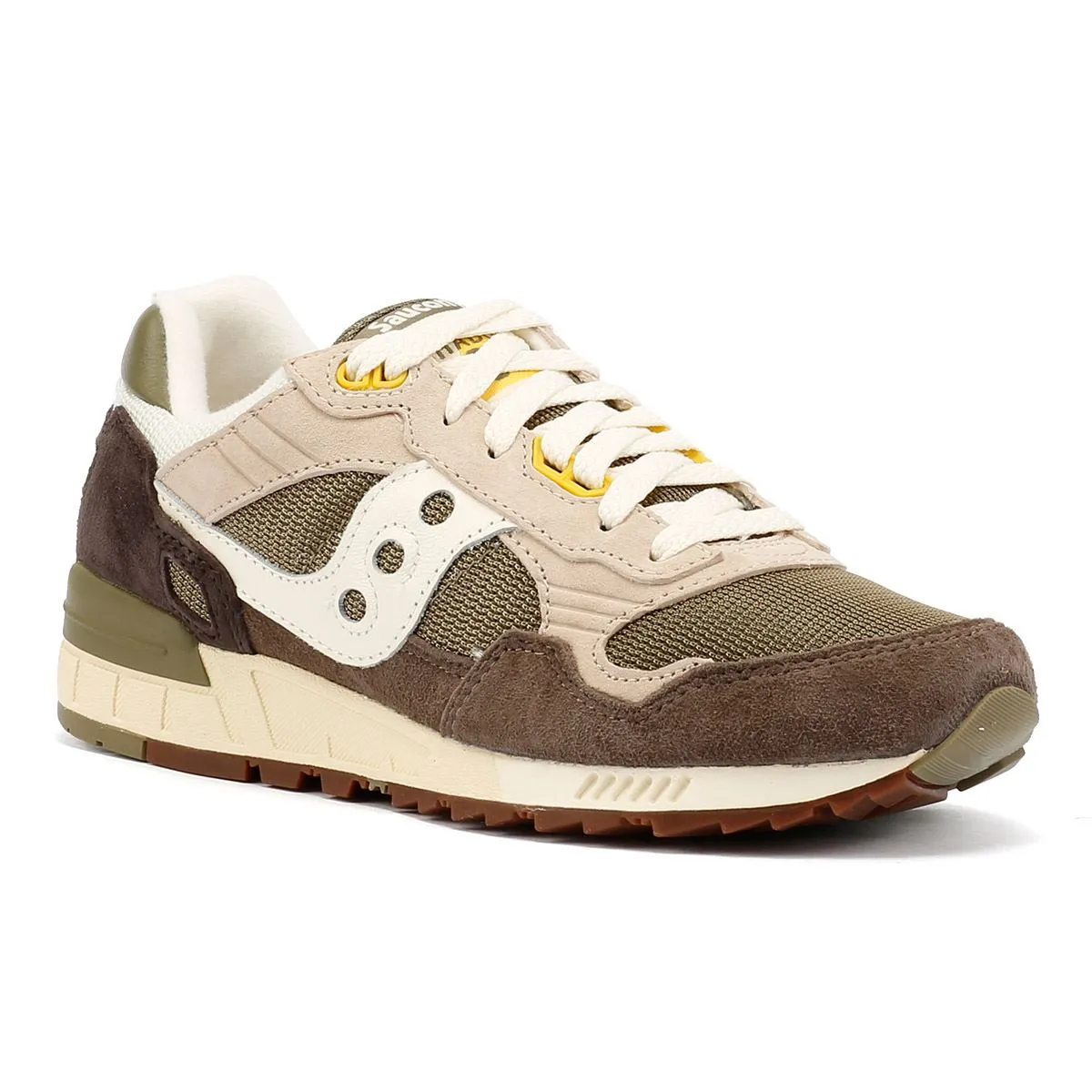 Lasting Build Saucony Shadow 5000 Green/Off White Trainers