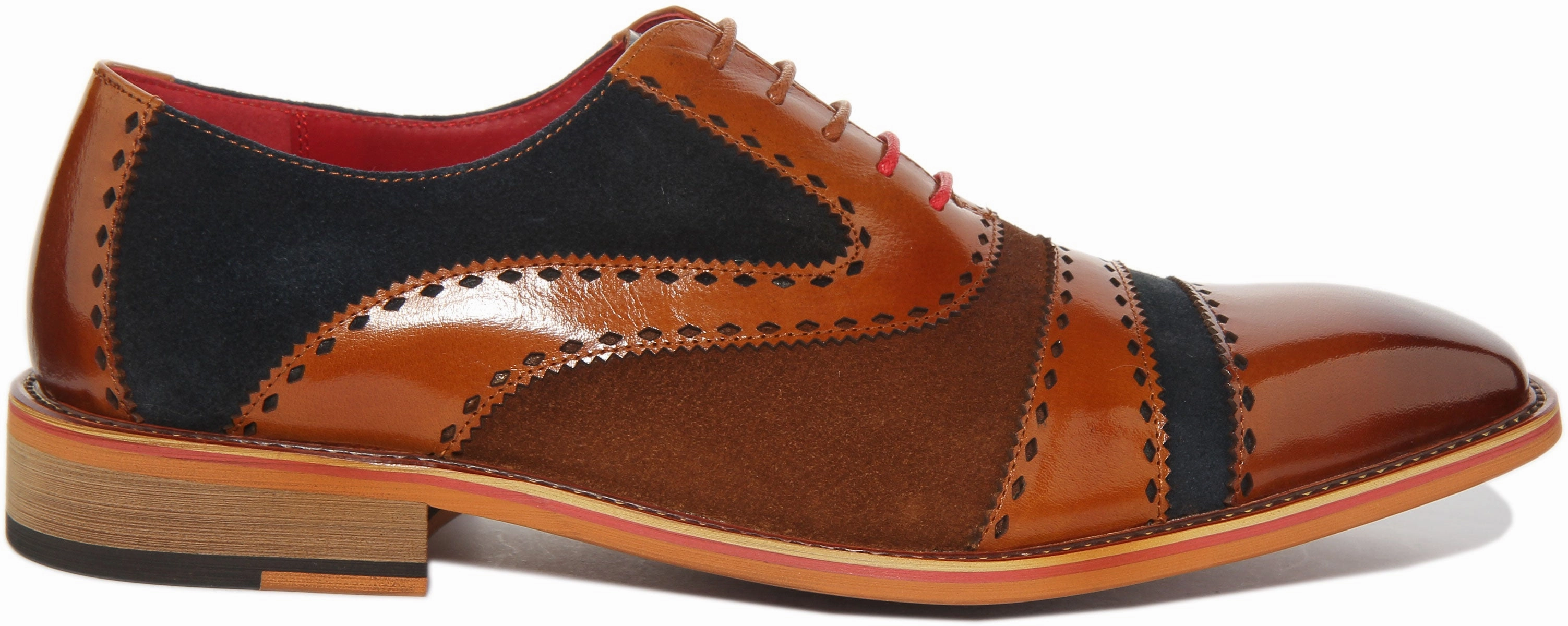 Leg-Lengthening Justinreess England Ollie In Brown Blue For Men