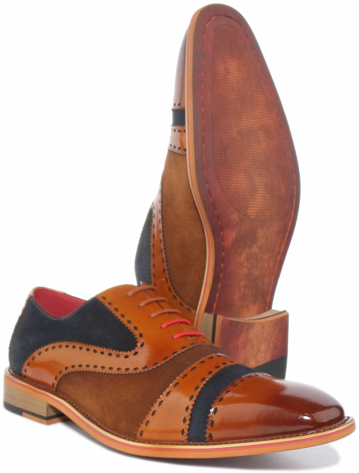 Leg-Lengthening Justinreess England Ollie In Brown Blue For Men