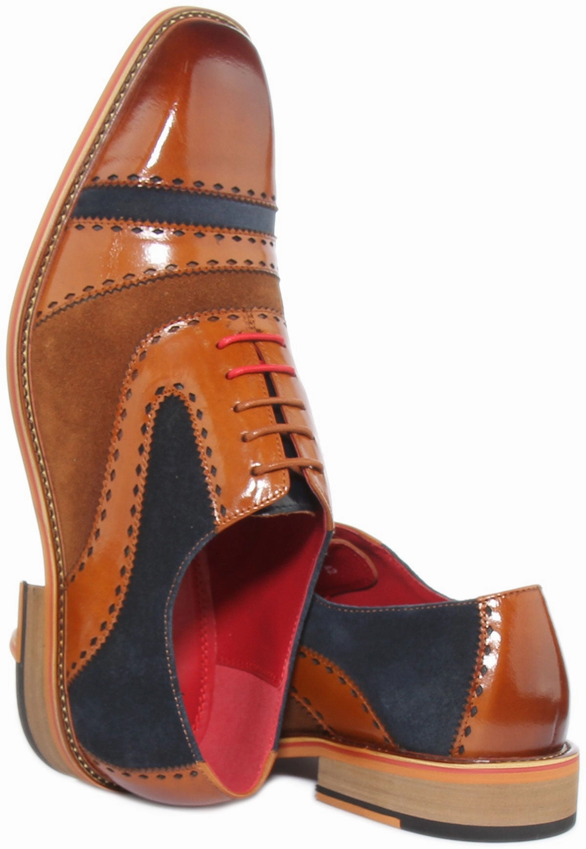 Leg-Lengthening Justinreess England Ollie In Brown Blue For Men